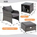 Product dimensions of erommy patio furniture set